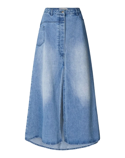 Rabens Saloner - Emmali Nederdel - Light Washed Denim